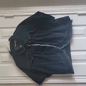 Fine Jeans Women's Denim Fringed Jacket Size 26